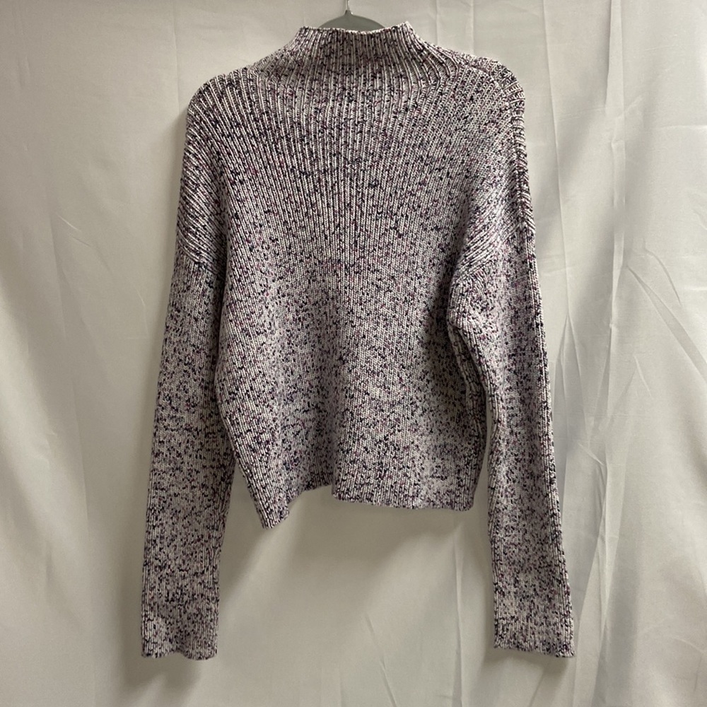 J. Crew Collection Cotton Marled Mock Neck Sweater Purple Multi Size Small - Picture 5 of 7